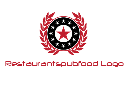 stars, leaves and circle security logo