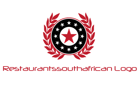 stars, leaves and circle security logo