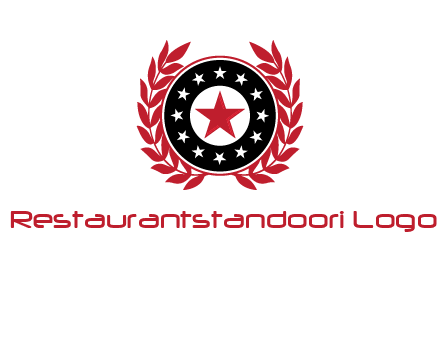 stars, leaves and circle security logo
