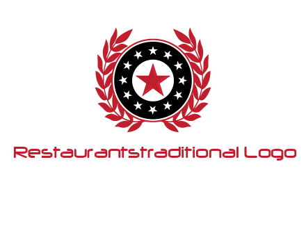 stars, leaves and circle security logo