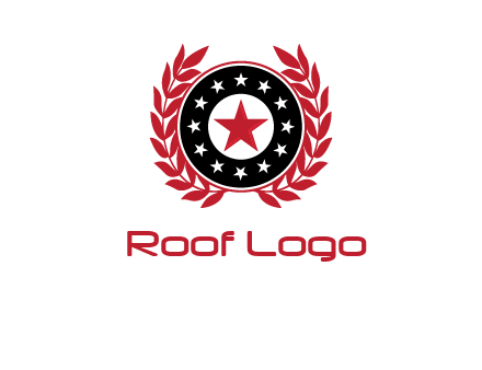 stars, leaves and circle security logo