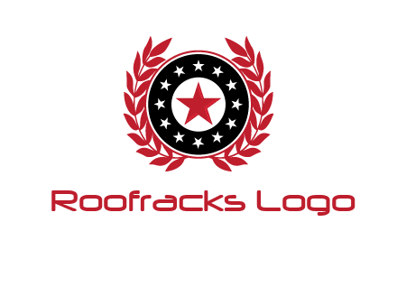 stars, leaves and circle security logo