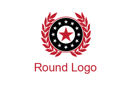stars, leaves and circle security logo