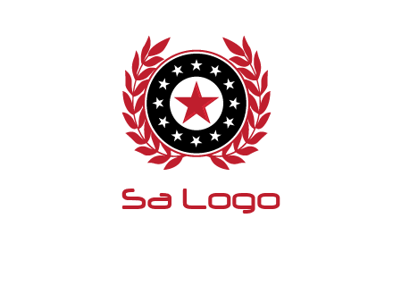 stars, leaves and circle security logo