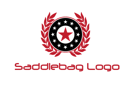 stars, leaves and circle security logo
