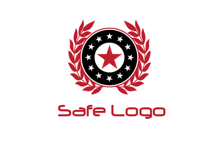 stars, leaves and circle security logo