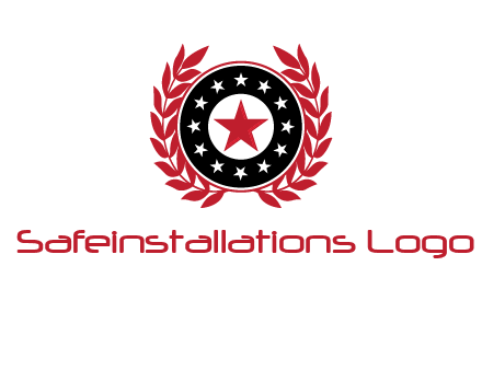 stars, leaves and circle security logo