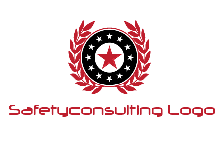 stars, leaves and circle security logo