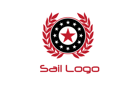 stars, leaves and circle security logo