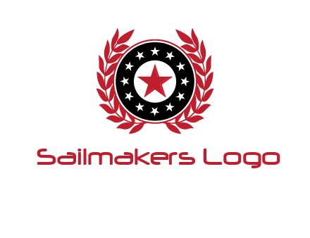 stars, leaves and circle security logo