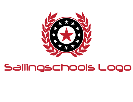 stars, leaves and circle security logo