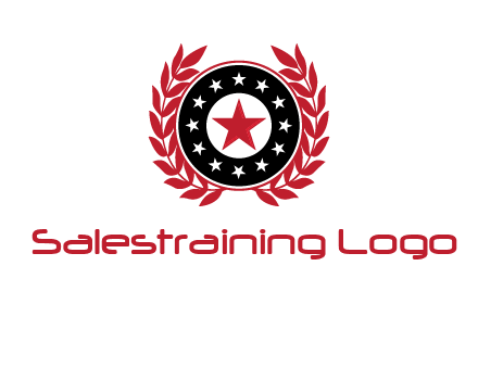 stars, leaves and circle security logo