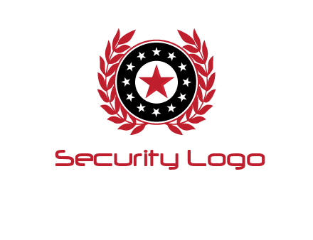 stars, leaves and circle security logo