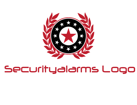 stars, leaves and circle security logo