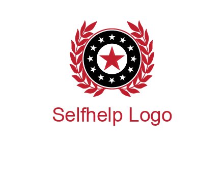 stars, leaves and circle security logo