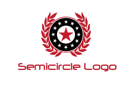 stars, leaves and circle security logo