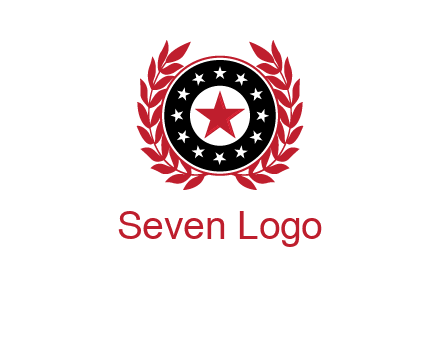 stars, leaves and circle security logo
