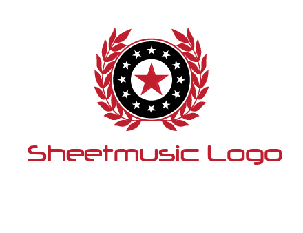 stars, leaves and circle security logo