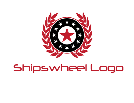 stars, leaves and circle security logo