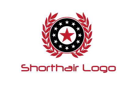 stars, leaves and circle security logo
