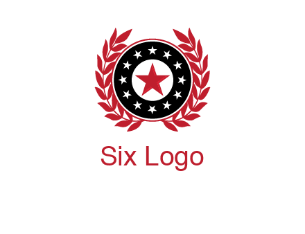 stars, leaves and circle security logo