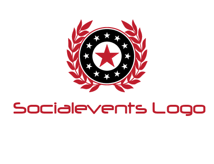 stars, leaves and circle security logo