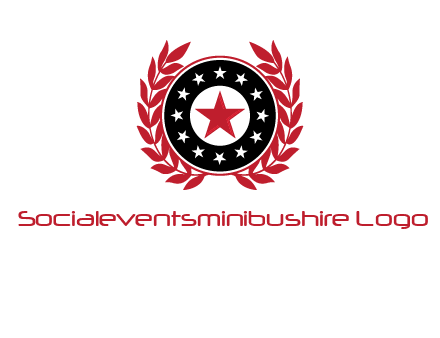 stars, leaves and circle security logo