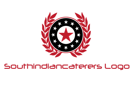 stars, leaves and circle security logo