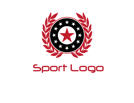 stars, leaves and circle security logo