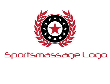 stars, leaves and circle security logo
