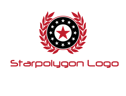 stars, leaves and circle security logo