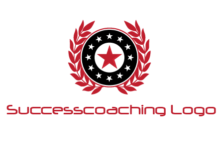 stars, leaves and circle security logo