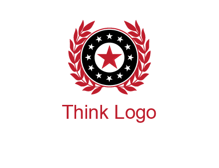 stars, leaves and circle security logo
