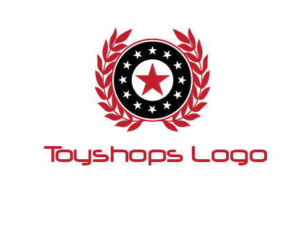 stars, leaves and circle security logo