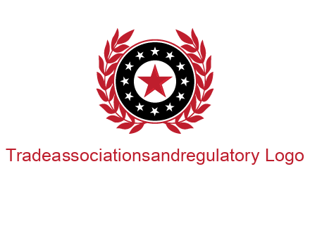 stars, leaves and circle security logo
