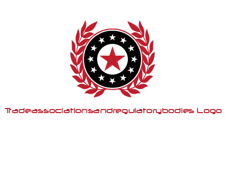 stars, leaves and circle security logo