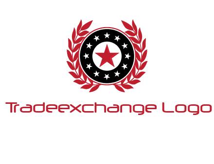 stars, leaves and circle security logo