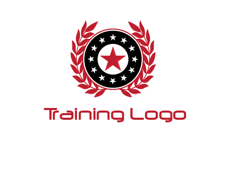 stars, leaves and circle security logo