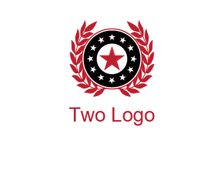 stars, leaves and circle security logo