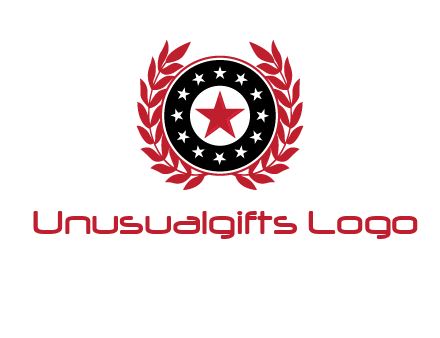 stars, leaves and circle security logo