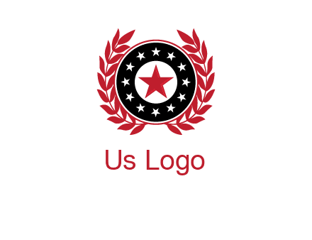 stars, leaves and circle security logo