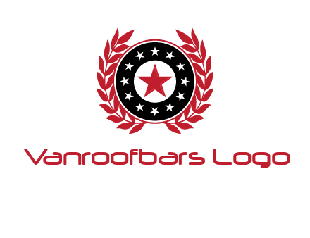stars, leaves and circle security logo