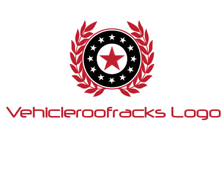 stars, leaves and circle security logo