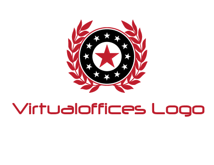 stars, leaves and circle security logo