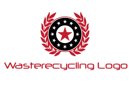 stars, leaves and circle security logo