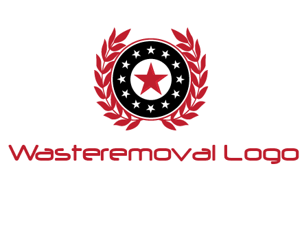 stars, leaves and circle security logo
