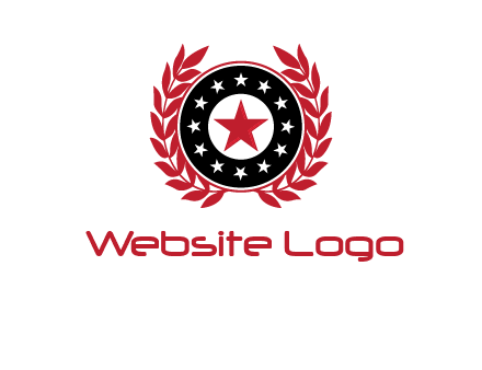 stars, leaves and circle security logo