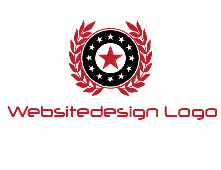 stars, leaves and circle security logo