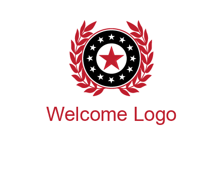 stars, leaves and circle security logo