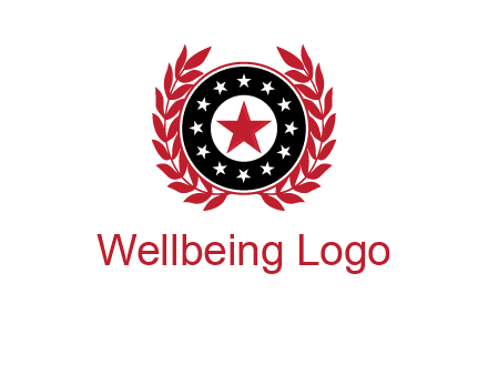 stars, leaves and circle security logo